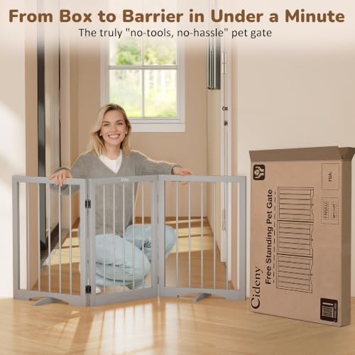Free Standing Dog Gate Indoor, Foldable Dog Gate - Image 5