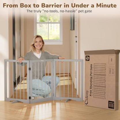 Free Standing Dog Gate Indoor, Foldable Dog Gate - Image 5