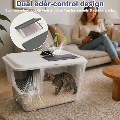 XXL Enclosed Stainless Steel Litter Box - Image 4