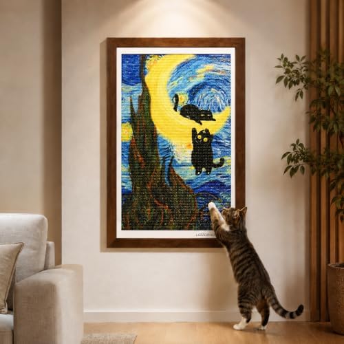 Wall Art Cat Scratcher, Framed Sisal Scratch Pad by LESISSMER