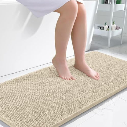 OLANLY Bathroom Runner Rugs 45x27, Extra Soft Absorbent Chenille Bath Rugs by OLANLY