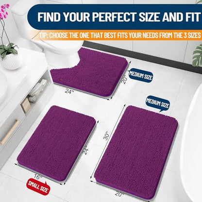 OLANLY Small Bathroom Rugs 24x16, Extra Soft Absorbent Chenille Bath Rugs - Image 2
