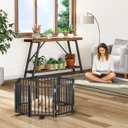 Snughome 2 Pack Short Dog Gate Indoor, Expand Up to 48’’ Wide Foldable Pet Gate - Image 6