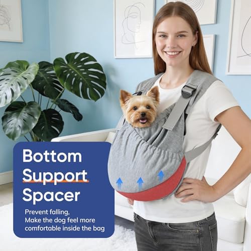 Supet Dog Sling Carrier for Pets, Adjustable Hands Free Front Chest Pouch - Image 5