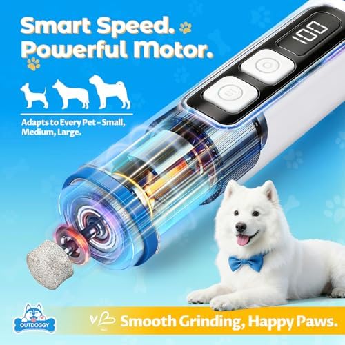 Dog Nail Grinder – Quiet LED Safety Guard, Rechargeable - Image 5