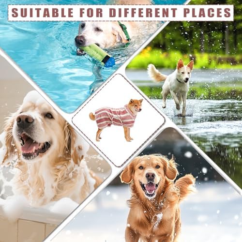 Fast‑Drying Dog Bathrobe, Absorbent Striped Pet Towel - Image 5