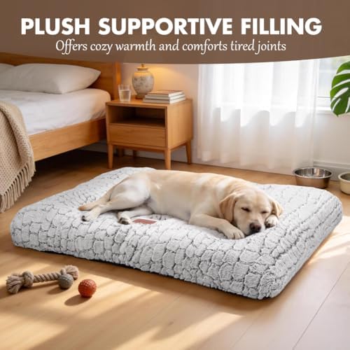 Dog Bed Crate Pad for Small Dogs 42"x28" White - Image 3