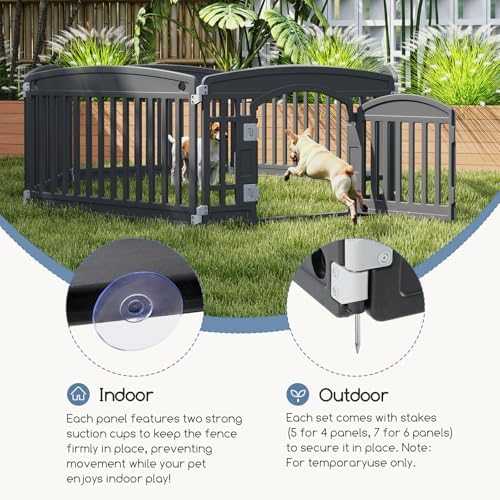 DUMOS Plastic Dog Playpen, 6 Panels 24 Inch Small Pet Fence Play Pen - Image 4