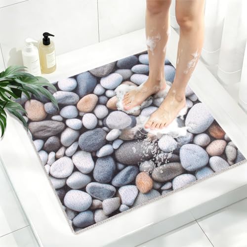 Square Shower Mat, Yonala 24 x 24 Inch Stylish Non Slip Shower Mats by Yonala