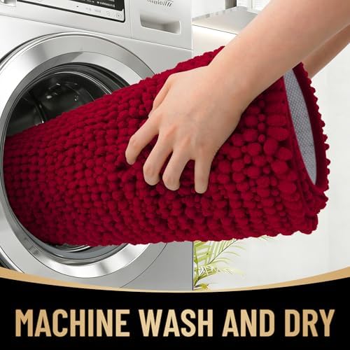 OLANLY Thick Chenille Bathroom Runner Rugs 44x24, Absorbent Bath Mat - Image 4