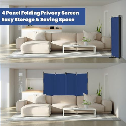 Room Divider, 4 Panel Upgraded 88” Folding Screen Highly Secretive - Image 6