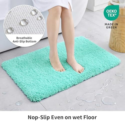 Disolla Mint Green Bathroom Runner Rug 24x70, Plush Extra Large Bath Mat - Image 3
