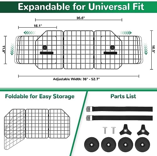 Universal Fit Car Barrier, Adjustable Dog Barrier, Back Seat Separator Gate - Image 2