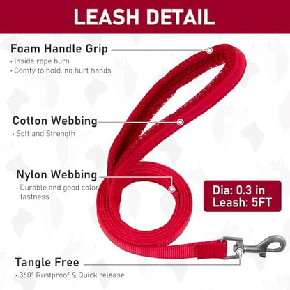 GAMUDA Small Pet Harness Collar and Leash Set, Step in No Chock No Pull Linen - Image 6