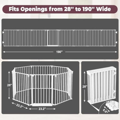 190" Extra Wide Baby Gate Playpen, Adjustable Baby Fence Play Yard - Image 4