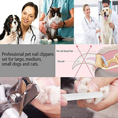 Pet Nail Clippers and Trimmers Set Safety Guard to Avoid Over Cutting Razor - Image 3