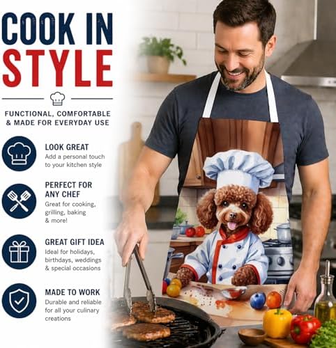 Caroline's Treasures Chocolate Poodle The Chef Apron Cooking Kitchen Server - Image 2