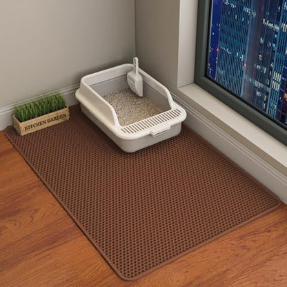 Cat Litter Mat, Double Layer Cat Litter Box Mat by HCY%26WLD