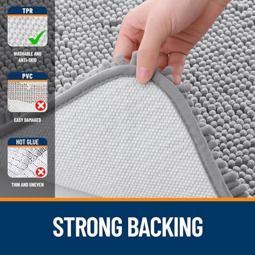 OLANLY Bathroom Rugs 32x20, Extra Soft Absorbent Chenille Bath Rugs - Image 6