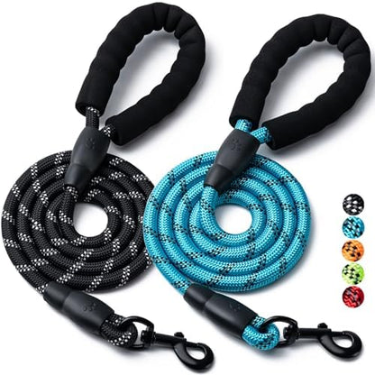 2 Pack Dog Leash, Heavy Duty Nylon Rope Pet Leashes by BOOMIBOO