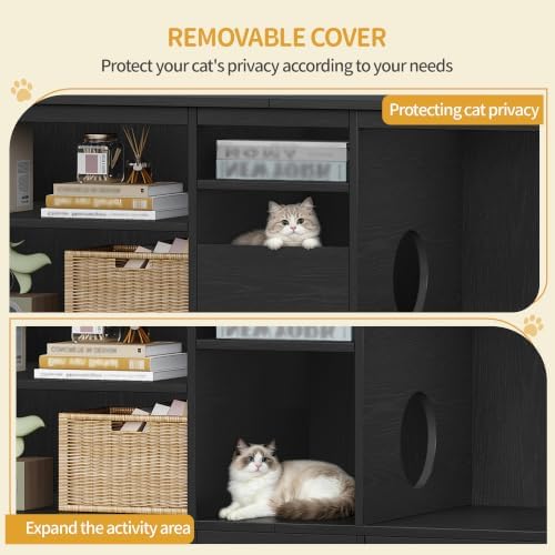 Hzuaneri Double cat Litter Box Enclosure, Cat Cabinet - Image 7
