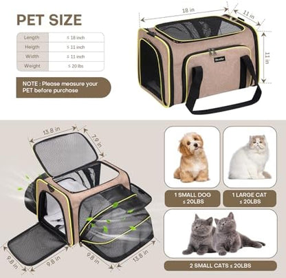 Pet Carrier, Large Soft Sided Expandable Travel Carrier - Image 5