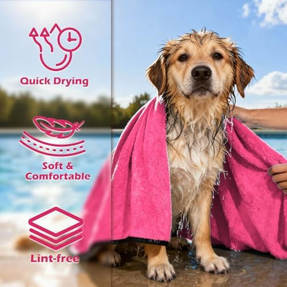 MICOOYO Dog Towels for Drying Dogs 3 Pack, Ultra Absorbent Microfiber Pet Bath - Image 2