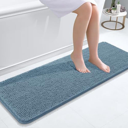 OLANLY Bathroom Runner Rugs 47x17, Extra Soft Absorbent Chenille Bath Rugs by OLANLY