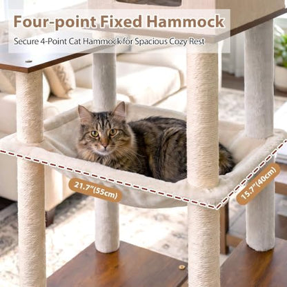 Gitelsnour Cat Tree, Wooden Multi-Level Tower - Image 4