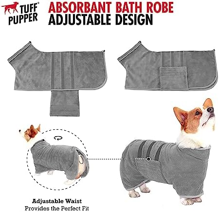 Tuff Pupper Fast Drying Dog Bath Robe | 800 GSM Plush Dog Towel - Image 4