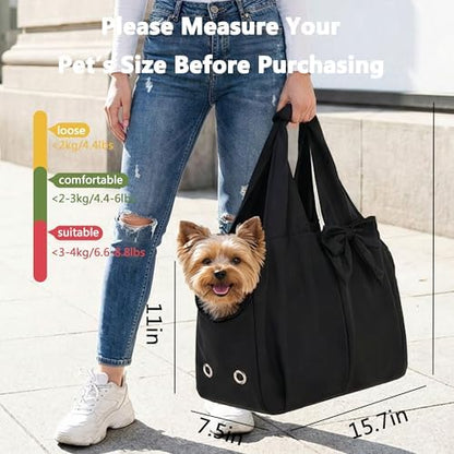 Fashion Dog Purse Carrier for Small Dogs and Cats, Soft-Sided Puppy Tote Bag Up - Image 3