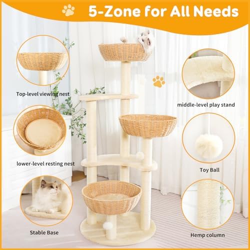 52-Inch Modern Cat Tree for Large Cats - Image 4