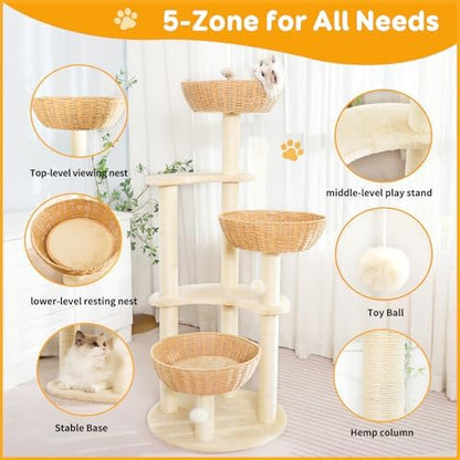 52-Inch Modern Cat Tree for Large Cats - Image 4
