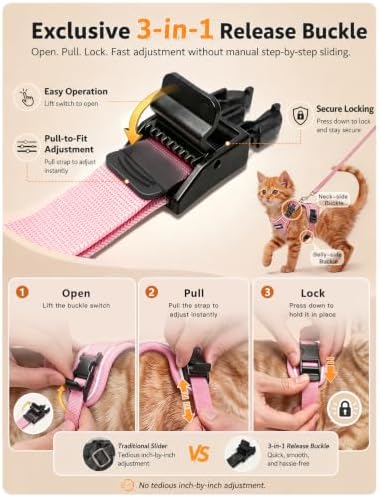 Cat Harness and Leash Set, Escape Proof Kitten Harness - Image 3