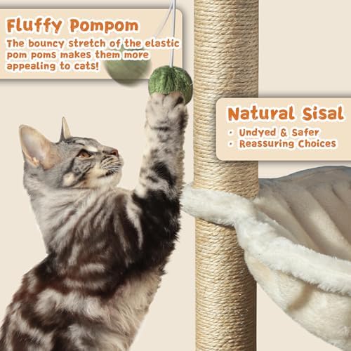 Fantasreen Cat Tree 28'' with Hammock & Interactive Toy - Image 4