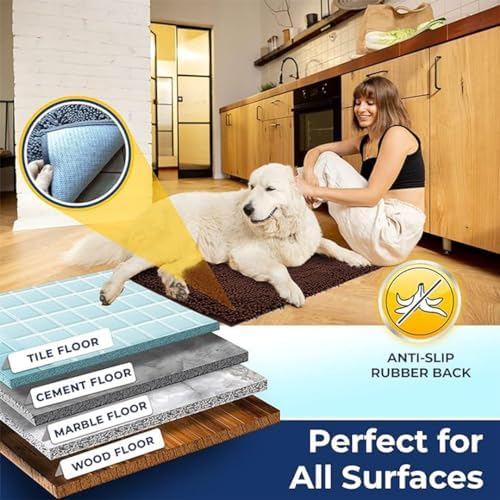 Muddy Mat Chenille Bathroom Rugs Quick Dry Microfiber Mats Non Slip Washable - Image 5