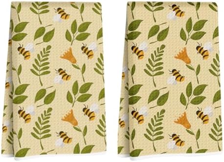 2 Pcs Bee Kitchen Towels 24x14 Inch, Cute Bee Gifts by NISTOMISU