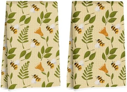 2 Pcs Bee Kitchen Towels 24x14 Inch, Cute Bee Gifts by NISTOMISU