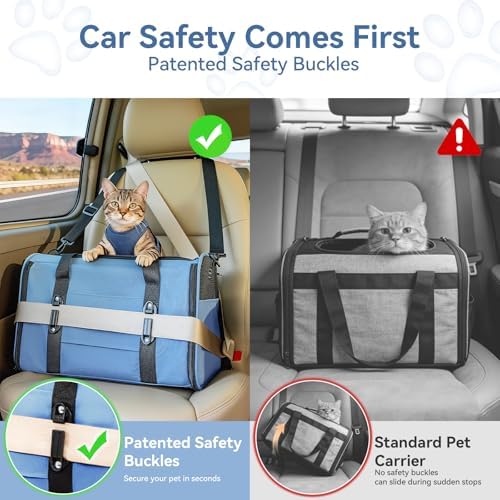 PETSFIT Cat Carrier Soft with Patented Safety Buckles, Safe - Image 2