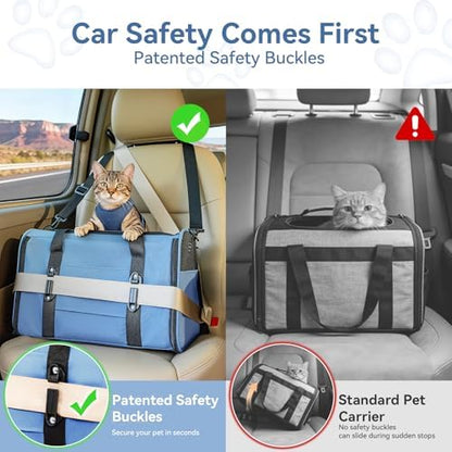 PETSFIT Cat Carrier Soft with Patented Safety Buckles, Safe - Image 2