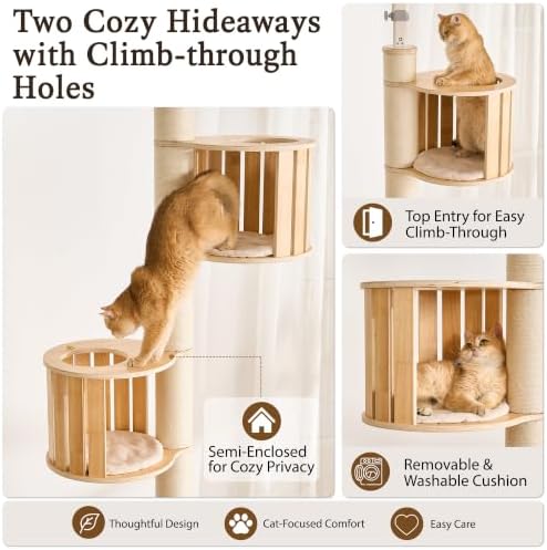 Floor to Ceiling Cat Tree, Adjustable 7.9-9.9 ft Tension Cat Tower - Image 6