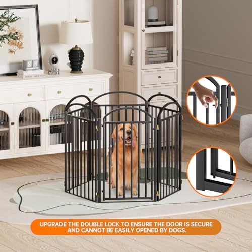 SNUOWU 6 Panels Full Matel Freestanding Dog Gates - Image 6