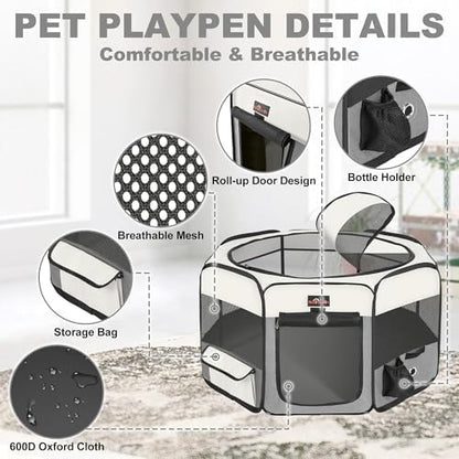 Aivituvin Dog Playpen Foldable Pet Play Pens - Image 2
