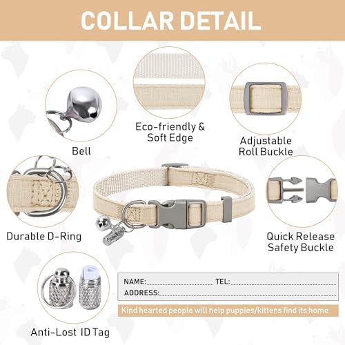 GAMUDA Small Pet Harness Collar and Leash Set, Step in No Chock No Pull Linen - Image 6