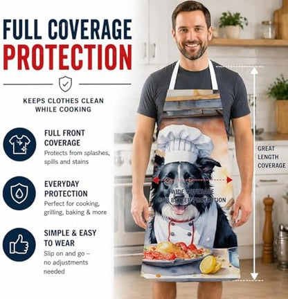 Caroline's Treasures Border Collie The Chef Apron Cooking Kitchen Server Baking - Image 3