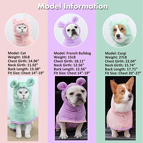 Dog Bathrobe, Microfiber Fast Drying Absorbent Hooded Bath Towel - Image 3