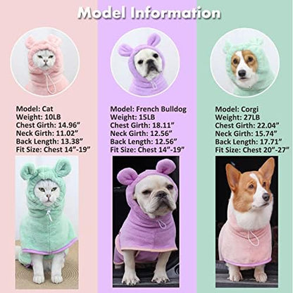 Dog Bathrobe, Microfiber Fast Drying Absorbent Hooded Bath Towel - Image 3
