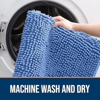OLANLY Dog Door Mat for Muddy Paws 47x20, Super Absorbent Chenille Mud Mat - Image 5