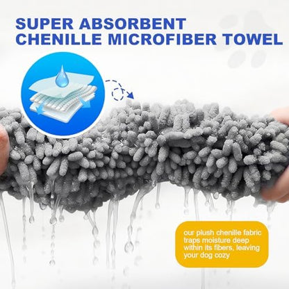 WOUSEDO Microfiber Chenille Dog Towel 1 Pack, Super Absorbent & Quick Dry - Image 3