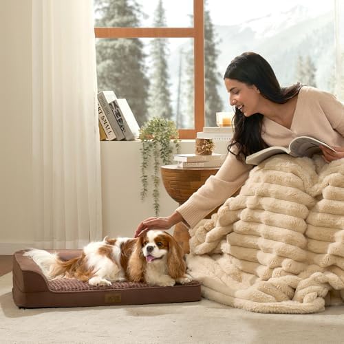 COZY KISS Orthopedic Dog Bed for Medium Small Size Dogs, L Shaped 30x20 in - Image 4
